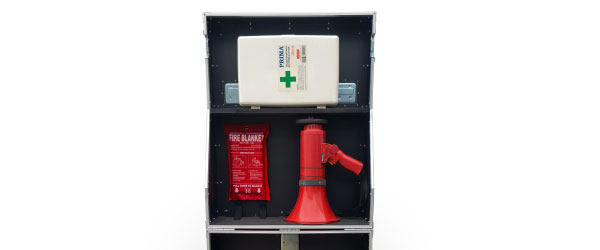 Emergency Fire Extinguishers & First Aid Kit Flight Case Fire Blanket