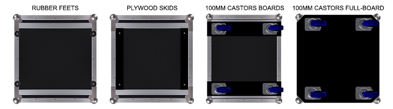 Rack Rubber Feets, Plywood Skids and Castor